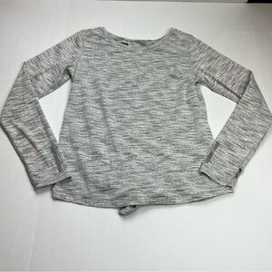 Zyia Active Women Large Light Heather Grey Gray Split Back Long Sleeve Top Shirt